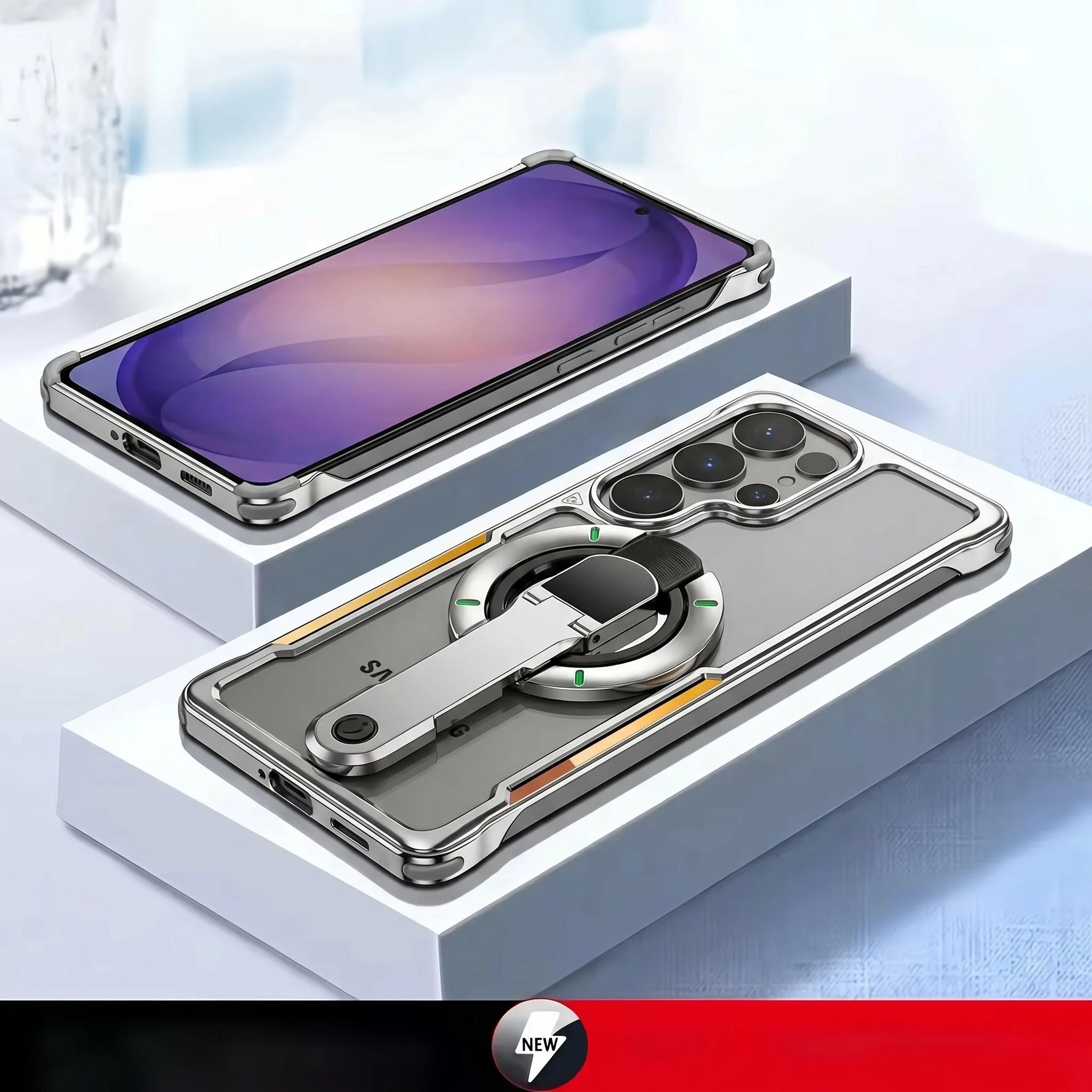 For Samsung Galaxy S26 Ultra Metal Titanium Case, Strong Magnetic Magsafe Stand, Fashionable Phone Case with Screen Protector