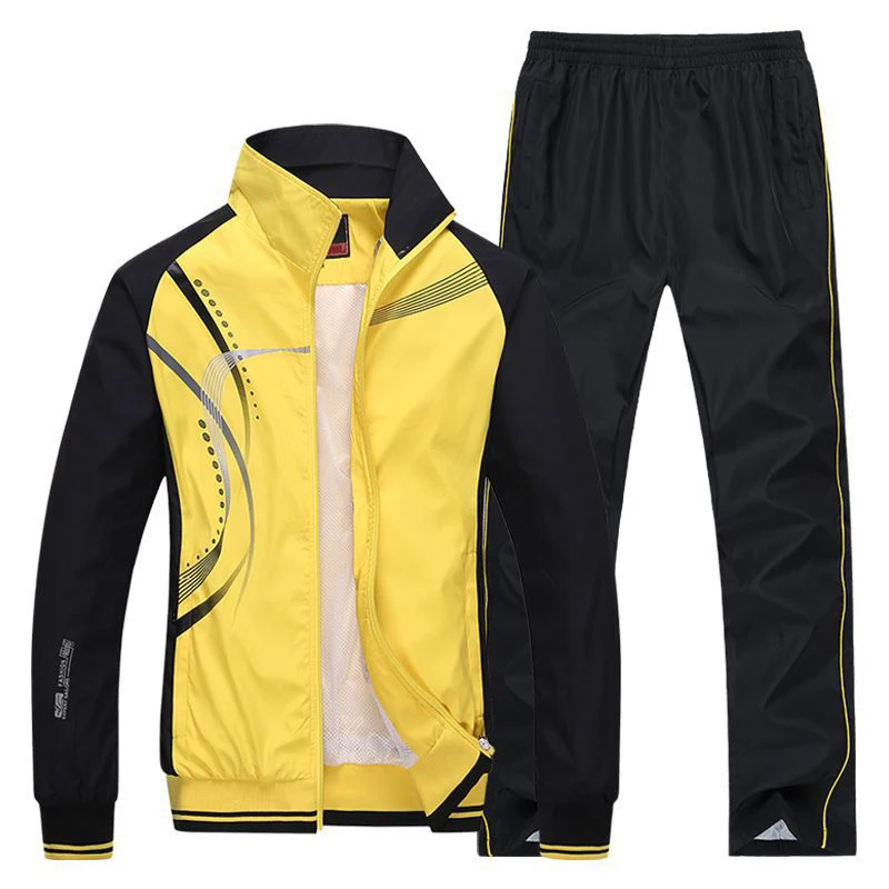 Men Sportswear New Spring Autumn Tracksuit 2 Piece Sets Sports Suit Jacket+Pant Sweatsuit Male Fashion Golfwear Men Clothing 5XL