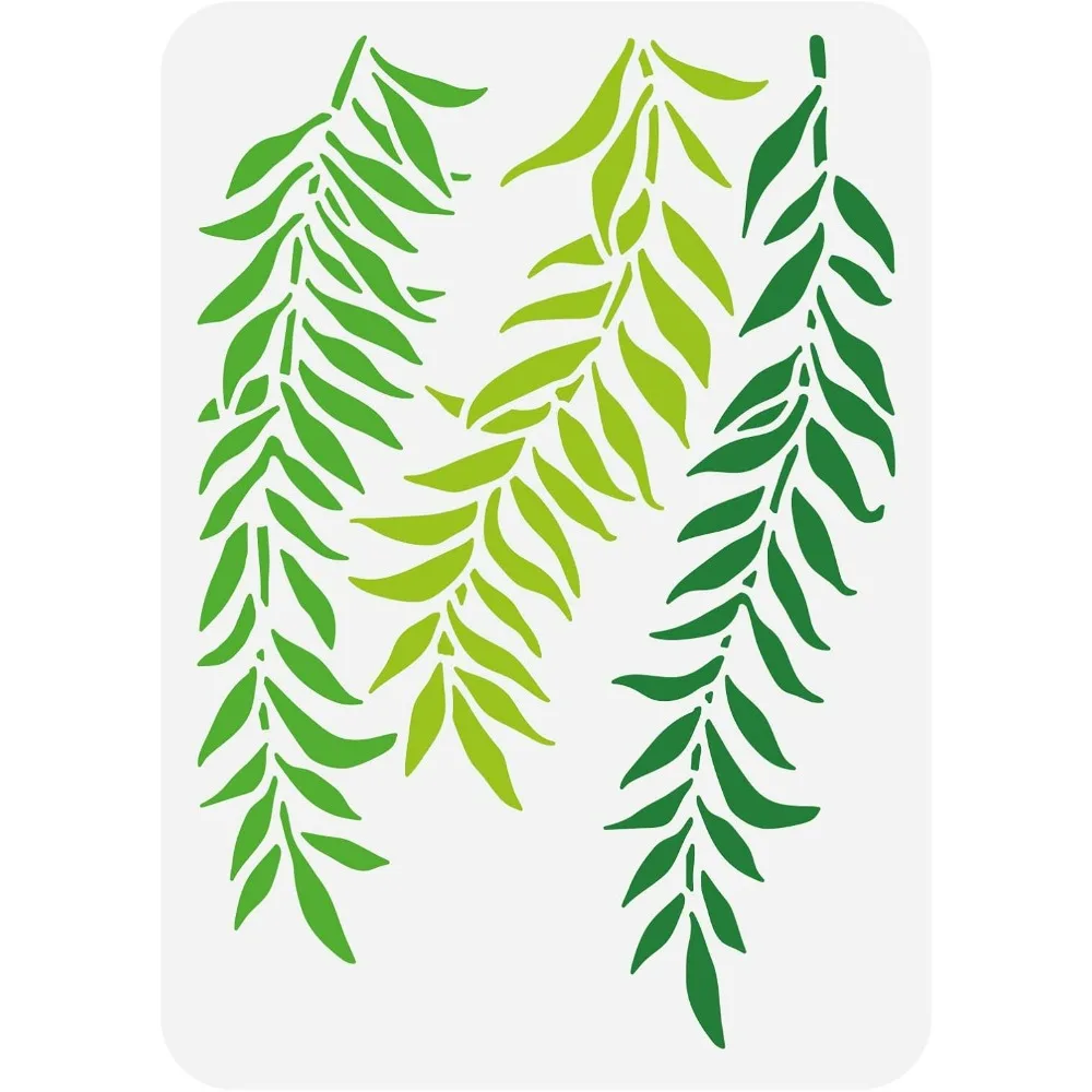 Plant Themed Weeping Willow Plastic Painting Stencils Willow Branches Reusable Drawing Template for Art Painting Scrabooking