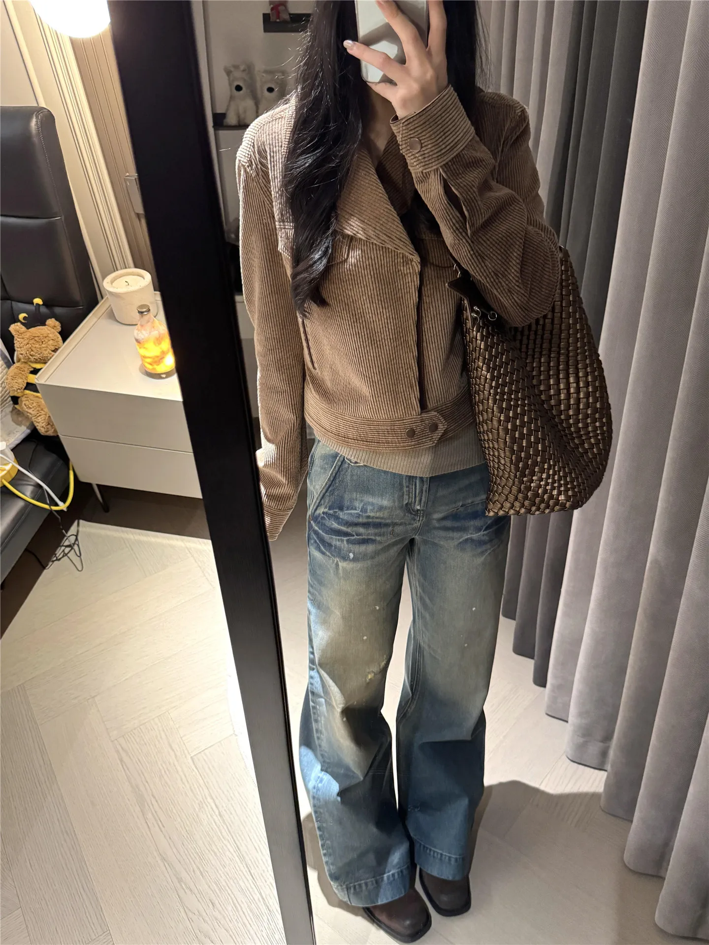 

Extended Length Straight Leg Vintage Jeans Women's Loose Slimming Faded Floor-Length Wide Leg Pants Casual Cotton Jeans