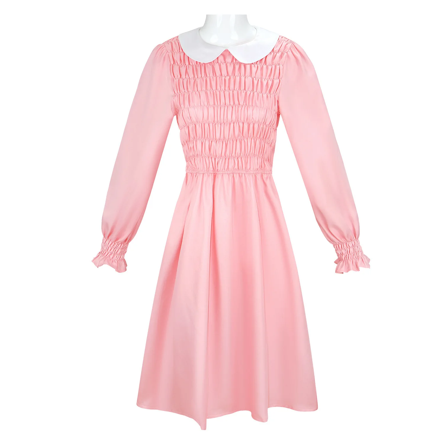 

Eleven Cosplay Costume Movie Girl Pink Dress with Striped Socks adult kids Halloween Carnival Party Uniform