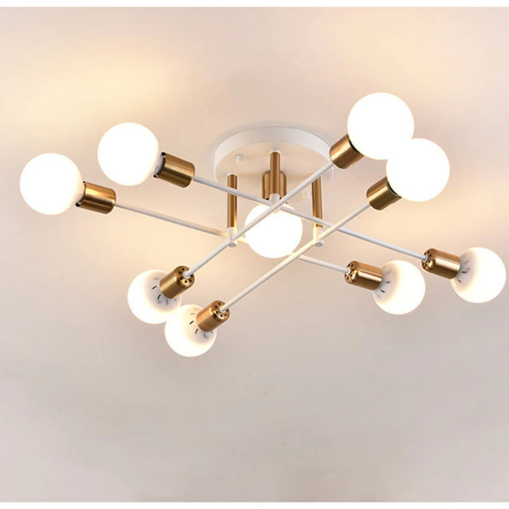 

Simple Retro Iron Chandelier Lighting Vintage Spider Chandelier Modern Ceiling Lamp for Living Room Lighting Lights Fixture
