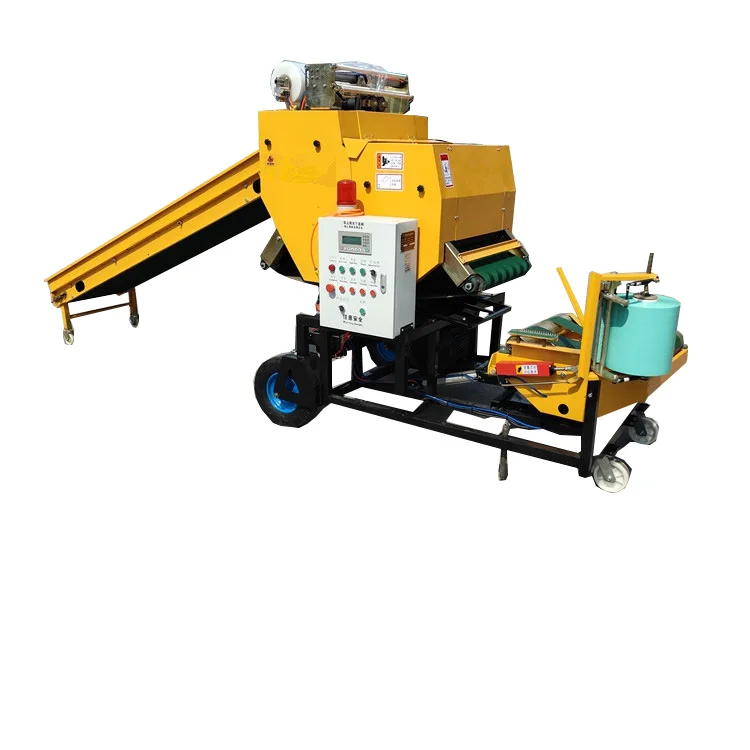 China Corn Silage Baler Machine Automatic Straw Round Baler Wrapper