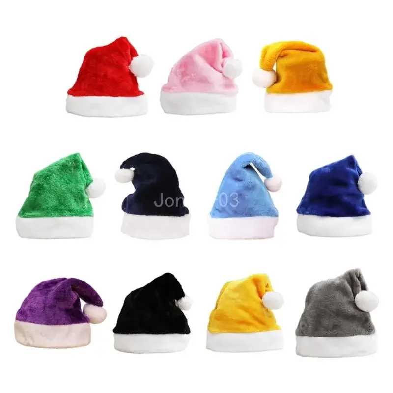 Q6PE Winter Santa Beanie with Multi Color Adult Kids Winter Warm Hat