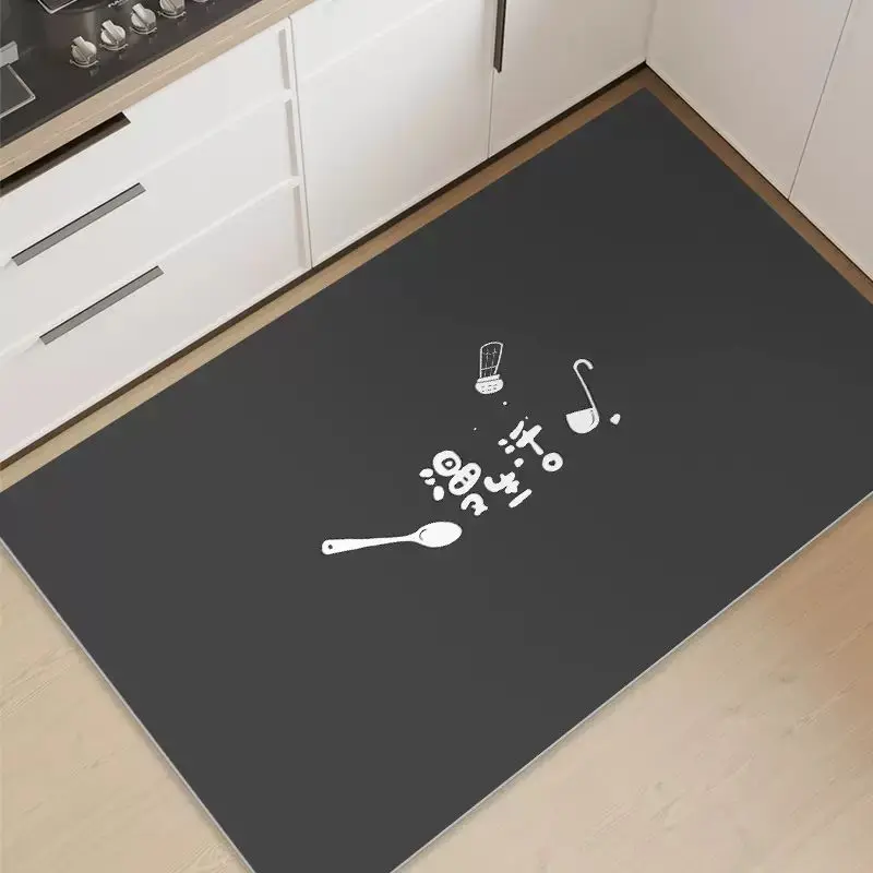 Korean Style Diatomaceous Earth Kitchen Floor Mat Simple Water Absorption Anti Slip Carpet Household Use Cushion Bathroom Rug