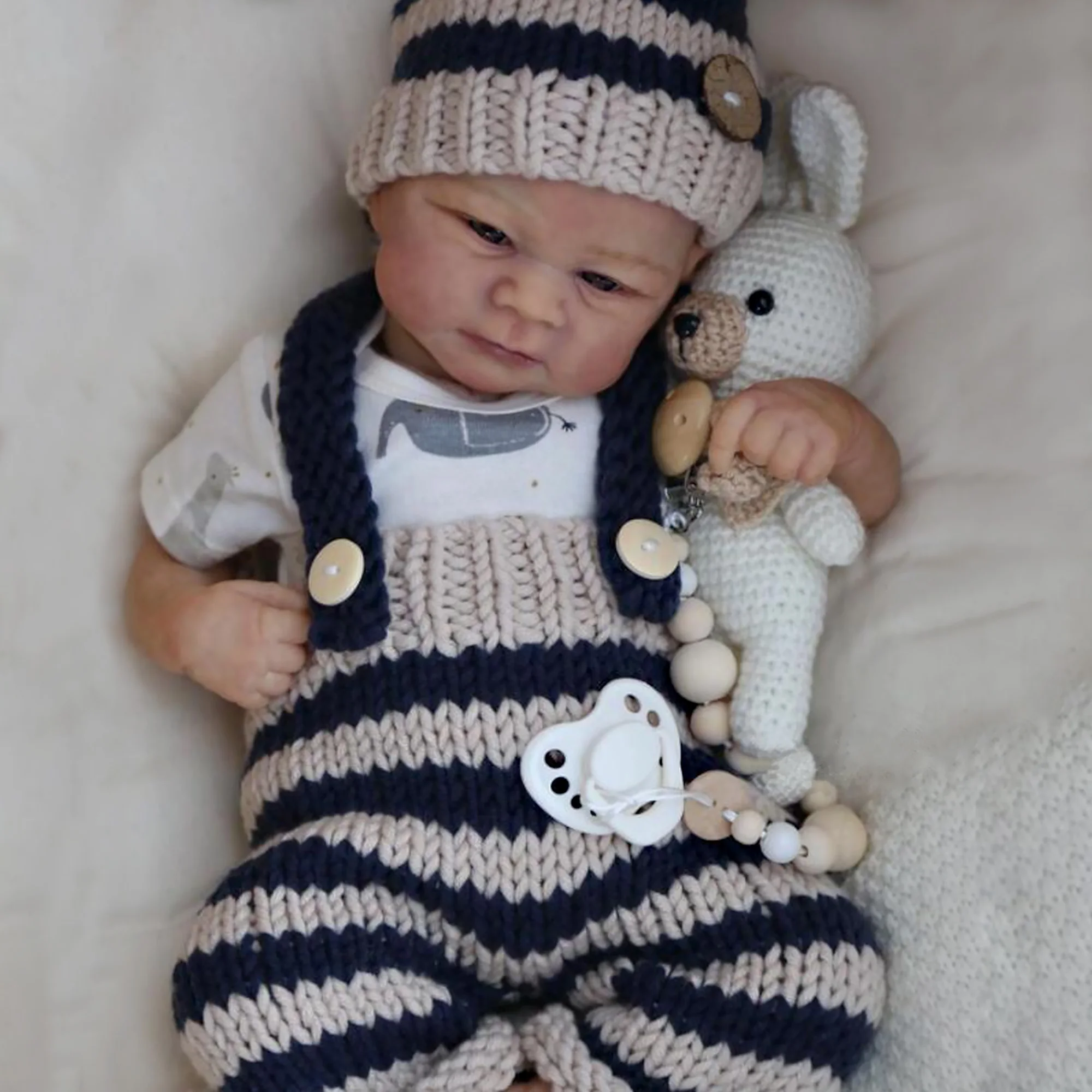 18 Inch Elijah Bebe Reborn Dolls Finished Hand Made Painted Reborn Soft Vinyl Doll For Children's Toy Muñecas Reborn