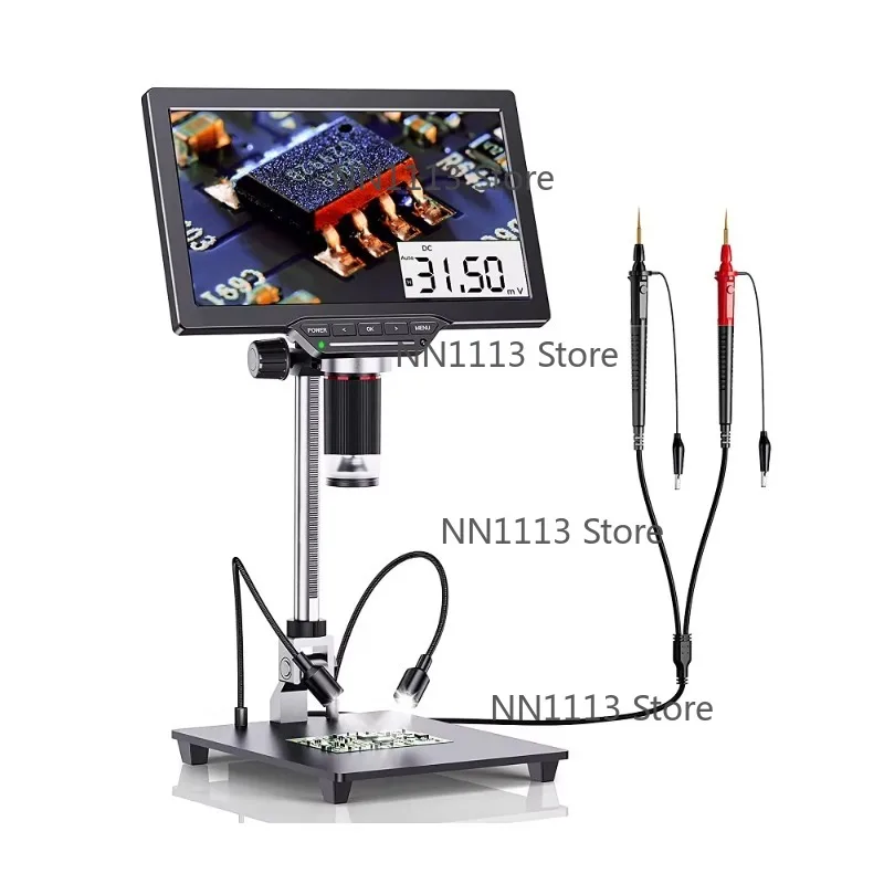 

New Factory Wholesale Multimeter 2000X Microscope DC/AC Voltage 10.1 Inch Video Microscope Repair Tools Milti-functions Welding