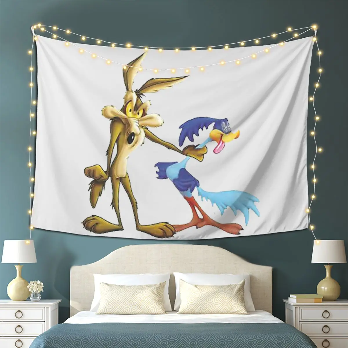 

Roadrunner Coyote Tapestry Wall Hanging Aesthetic Home Decor Tapestries for Dorm Room