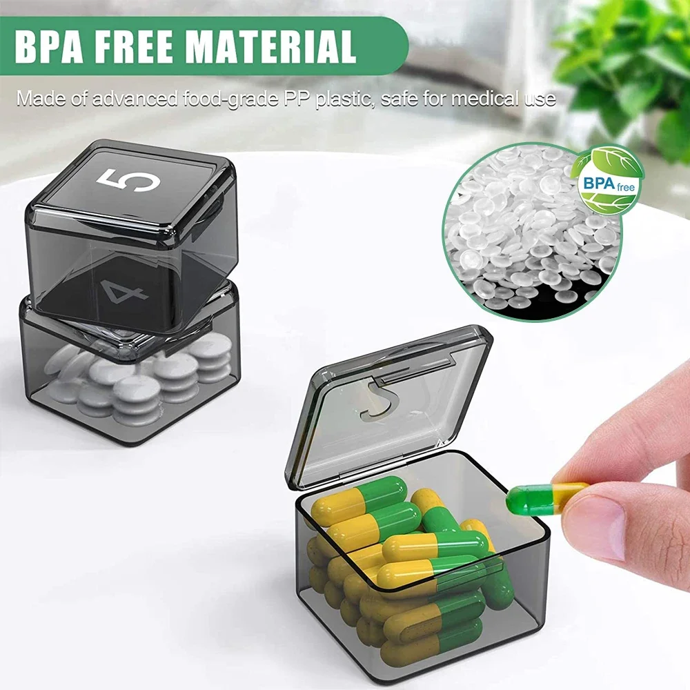 Organizador de pastillas una vez al día, caja organizadora de pastillas de 30 días, estuche portátil con compartimentos 