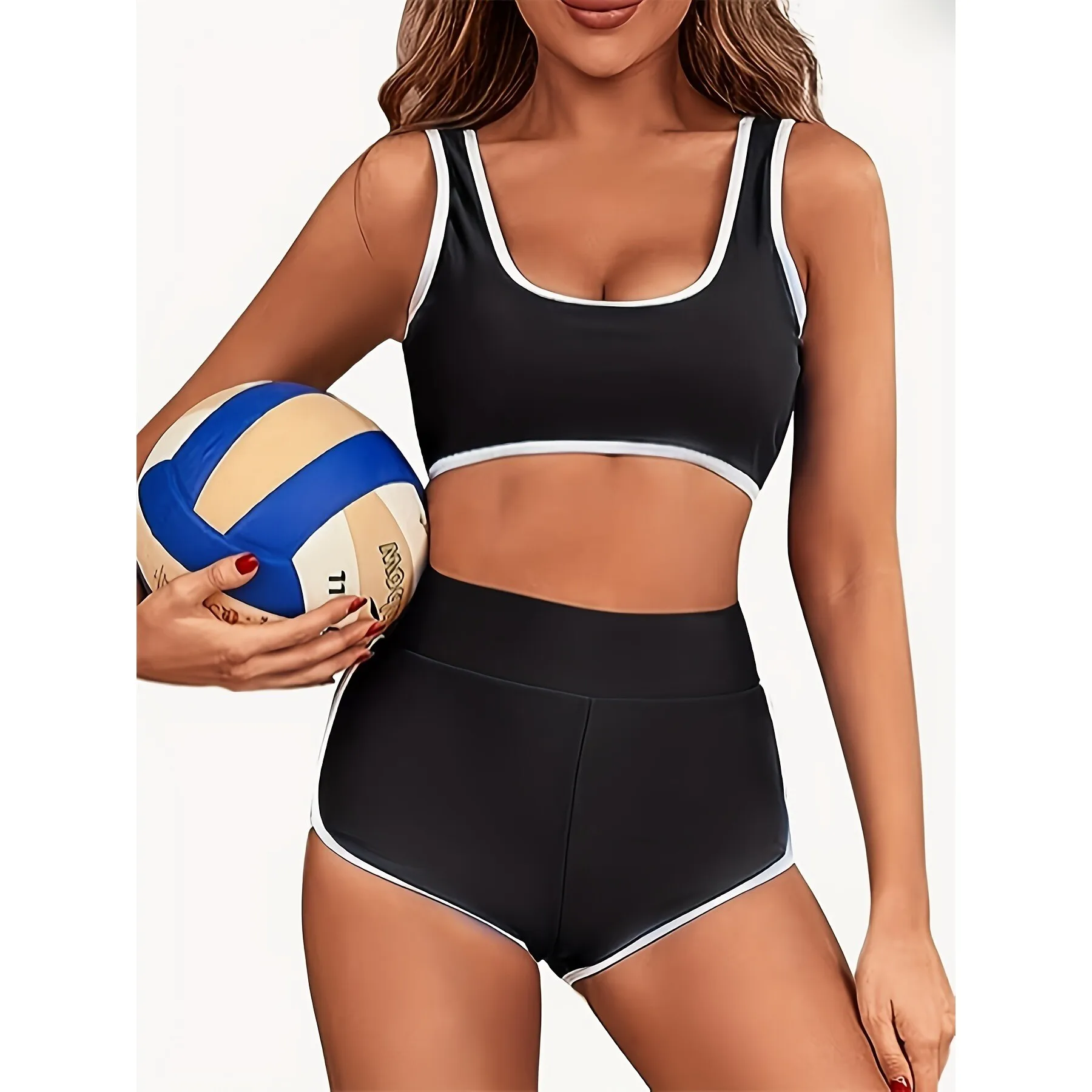 

Z 80166 Yoga Ribbed Tank Top Set Women's Fashion Summer Outfit Two-Piece Set Cross-Border Yoga Clothing No Brand Registered T...