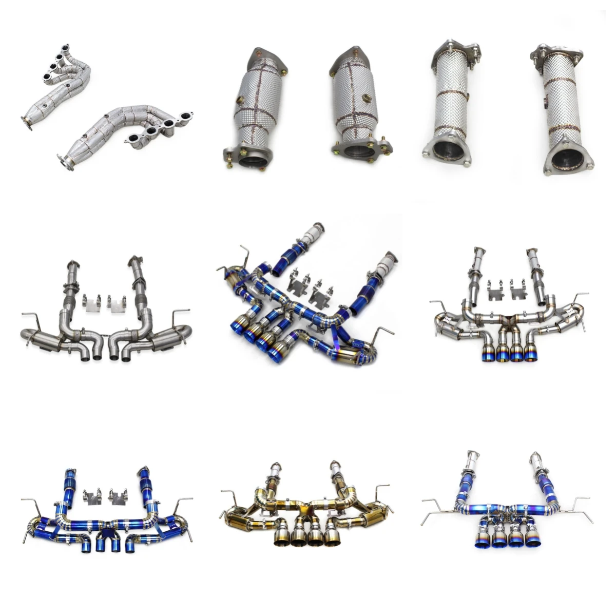 OBM Titanium Catback High Flow Downpipe Exhaust System For Chevrolet CORVETTE C8 Z06 2019-2023 Valvetronic Muffler Exhaust Pipe