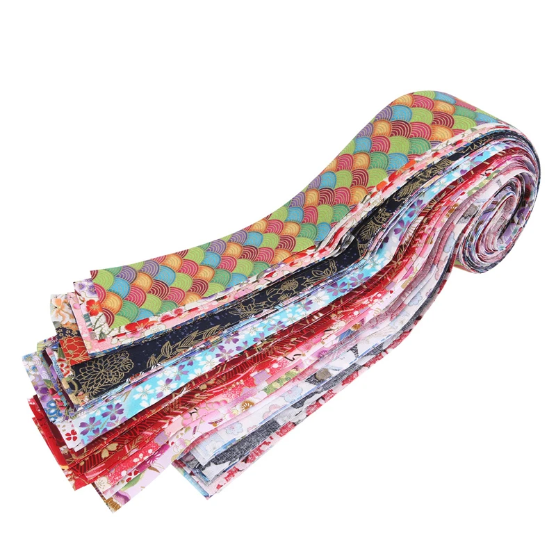 Jelly Roll Fabric Strips For Quilting,40 PCS Roll Cotton Fabric For Sewing With Different Patterns DIY Craft Patchwork