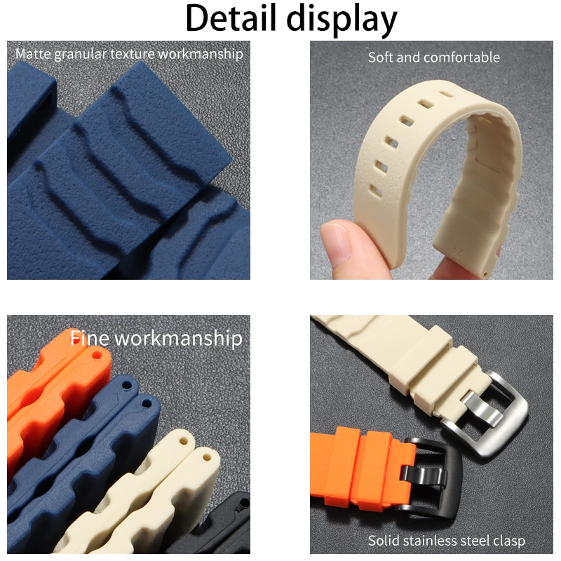 22 24mm Matte Knobby Texture silicone watchband for luminox 3501 8831 3749 3741 Men's diving Sports bracelet Replace Wristbands