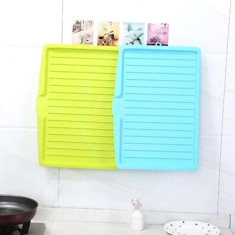 Drain Rack Kitchen Silicone Dish Drainer Tray Large Sink Drying Rack Worktop Organizer Drying Rack For Kitchen Dishes Tableware