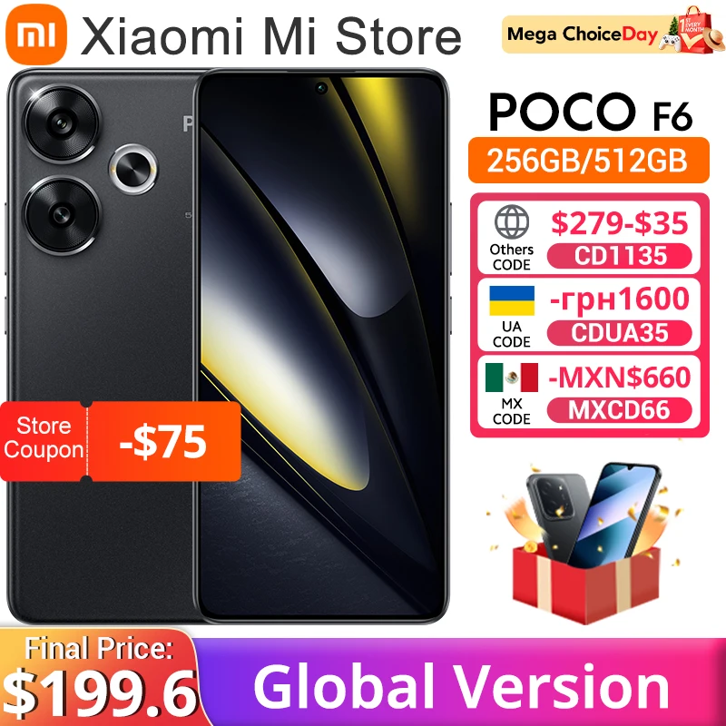 Global Version POCO F6 5G Snapdragon 8s Gen 3 Smartphone 120Hz AMOLED display 90W turbo charging 50MP camera system with OIS