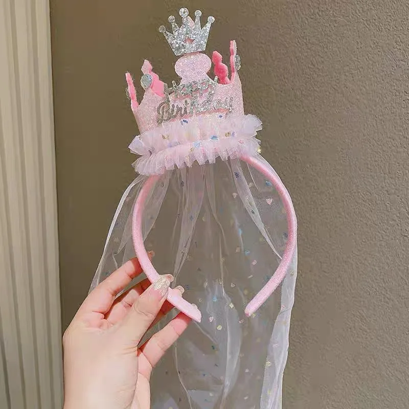 Sweetheart Party~Cherry Cake Hat Lace Hair Clip Girls Birthday Photo Creative Hairband Cute Kids