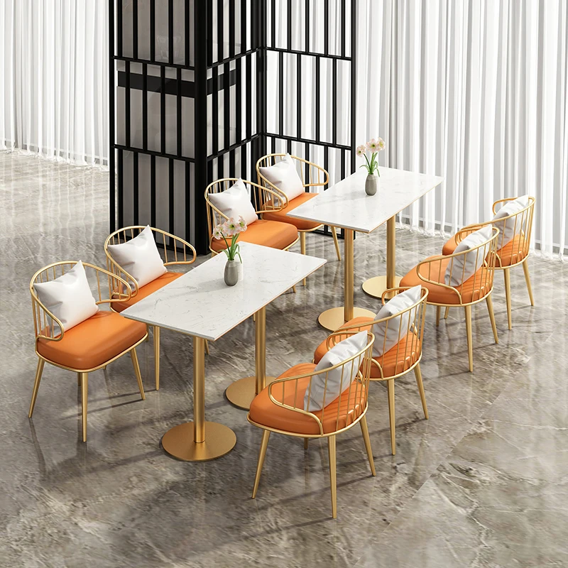 Milk Tea Table And Chair Combination Coffee House Dessert Hamburger Cake Catering Furniture Restaurant Booth Sofa