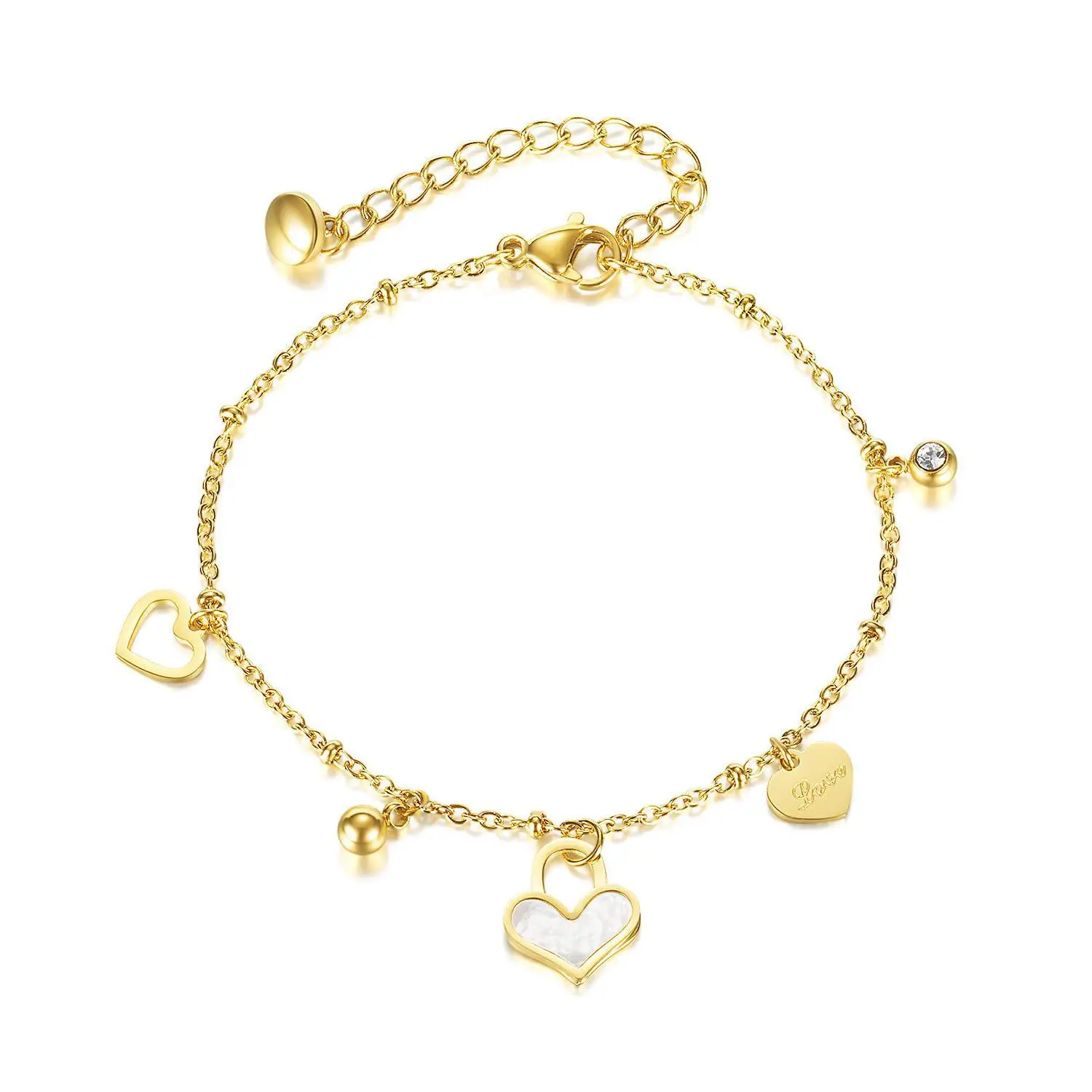 

Simple jewelry fashion titanium steel bracelet niche versatile love shell stainless steel jewelry