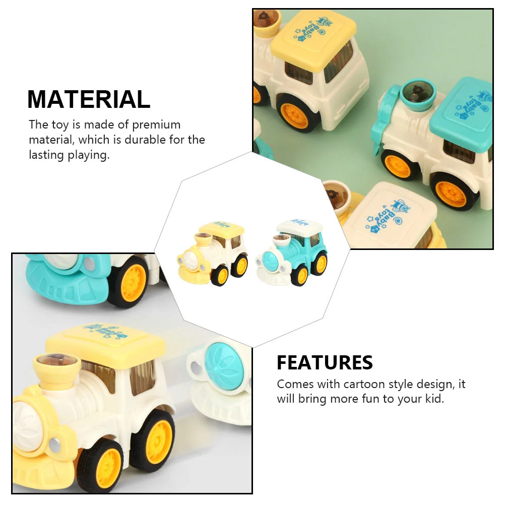 2 Pcs Inertia Car Little Train Toy Child Girl Toys Children Plastic Friction Powered Kids