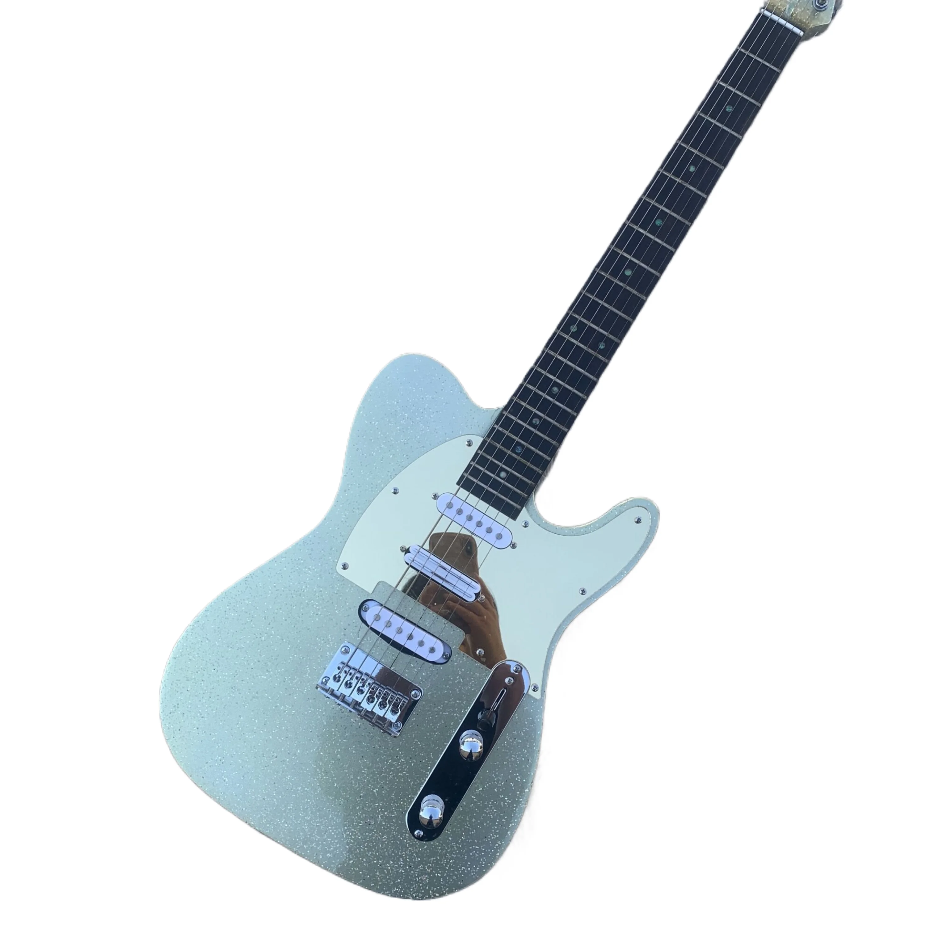 High quality electric guitar, gradually fading, rose wood fingerboard,matel green color TEL guitar