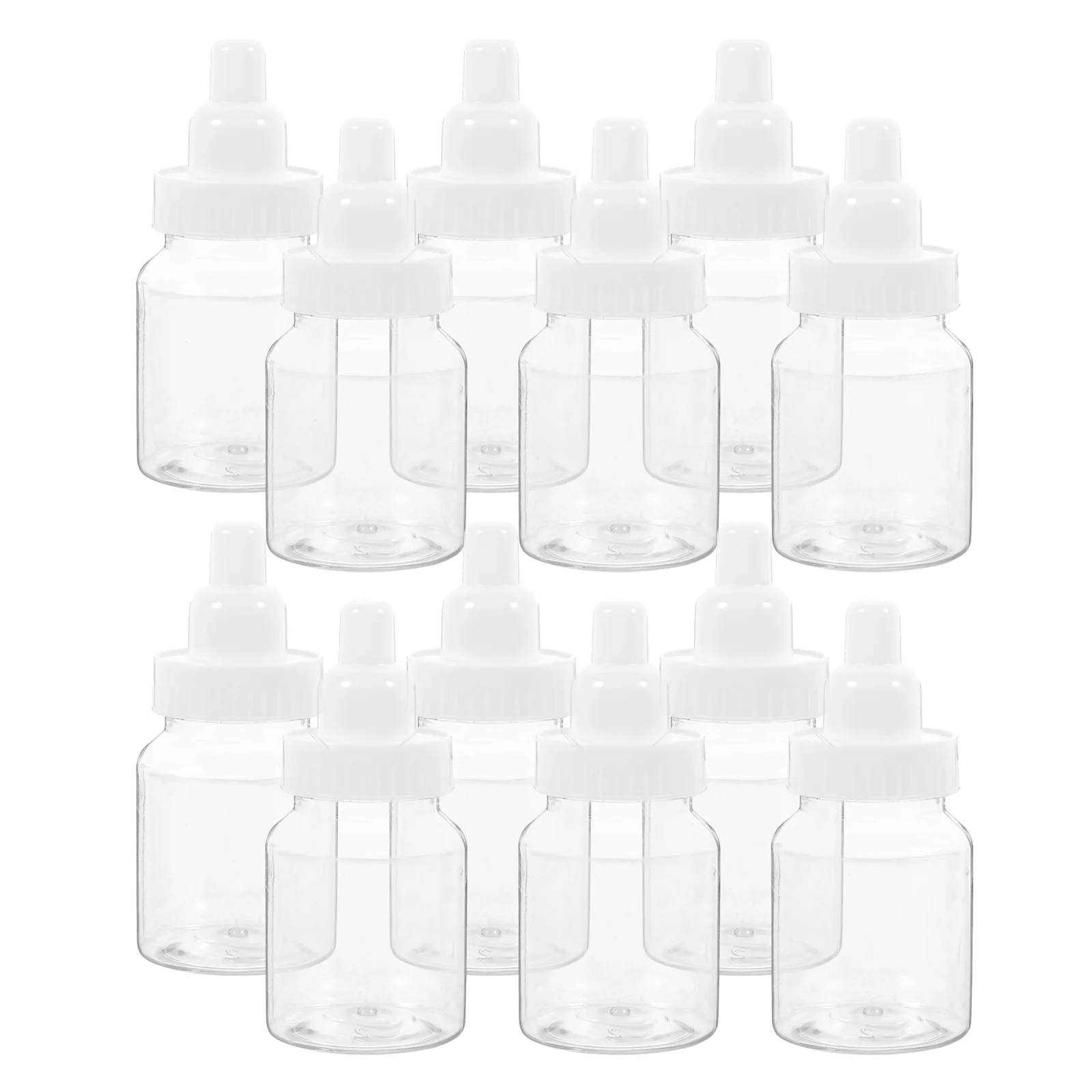 

12 Pcs Baby Bottles Candy Box Shower Favors Boxes Party Container Cap Plastic Transparent Mini for Bride