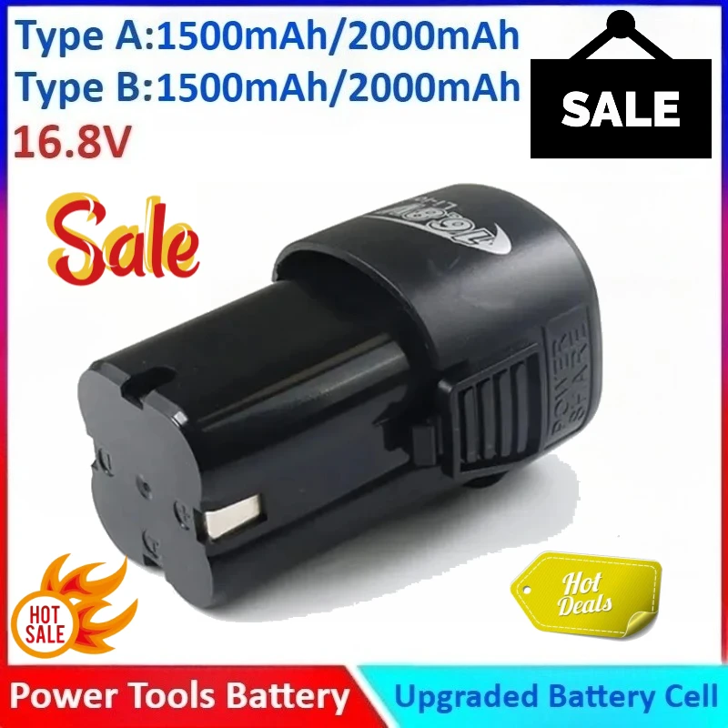 

New 2000mAh/1500mAh 16.8V Rechargeable Electric Screwdriver Li-ion Lithium General-purpose Battery for various electric drills