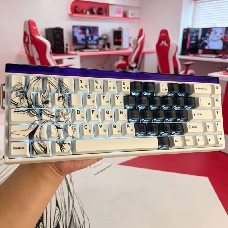 Custom Moonlit Noble Maiden Theme Keycaps, Cherry Profile PBT Dye-Sub, Anime Style High Aesthetic Custom Set Gift