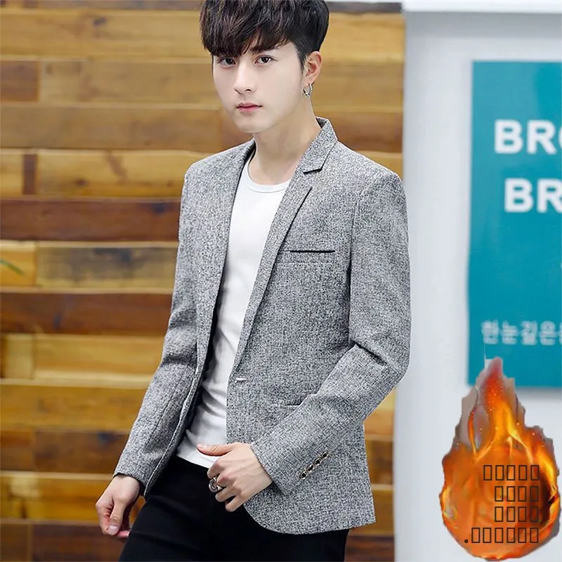 

Slim Fit Casual Menswear Spring Autumn Dark Patterned Suit Jacket Trendy Business Leisure Top for Young Men Fashionable City ...