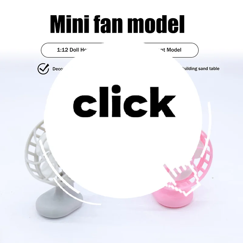 1/12 인형집 시뮬레이션 미니 전기 선풍기 모델 인형집 가구 장식 인형 집 생활 장면 장식 액세서리