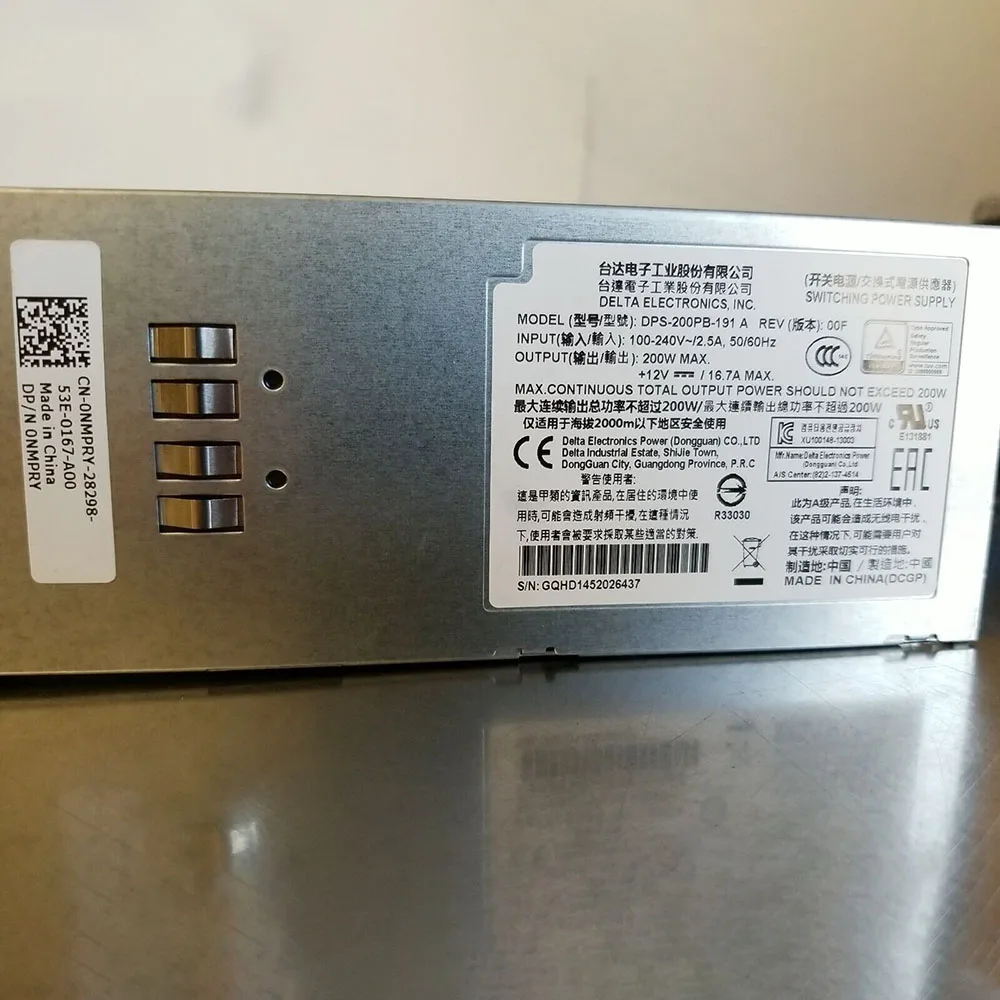 

Блок питания для DELL DPS-200PB-191 A 200 Вт 0NMPRY N3024 N3048