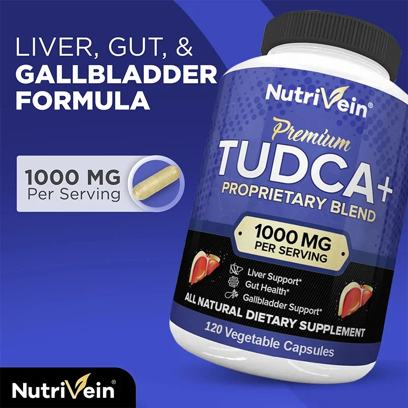 TUDCA+ Liver Support Supplement 1000mg - Liver Detox & Cleanse, Promotes Healthy Liver Function, Natural Antioxidant Supplement