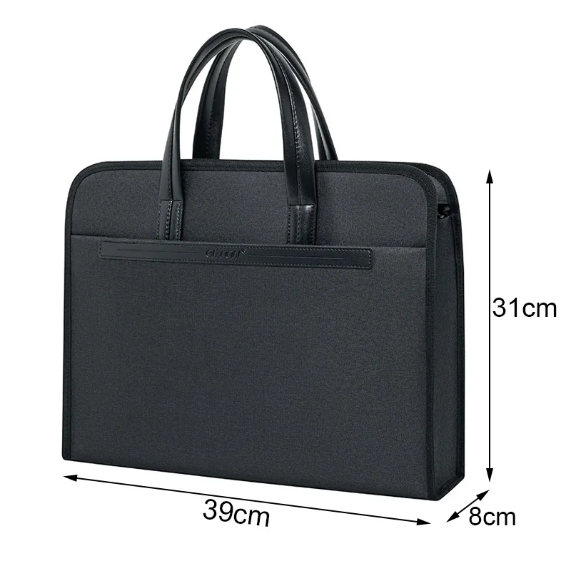 Maleta Oxford masculina casual multi-camada A4 com zíper para escritório, bolsa de negócios de grande capacidade, bolsa de negócios masculina, nova