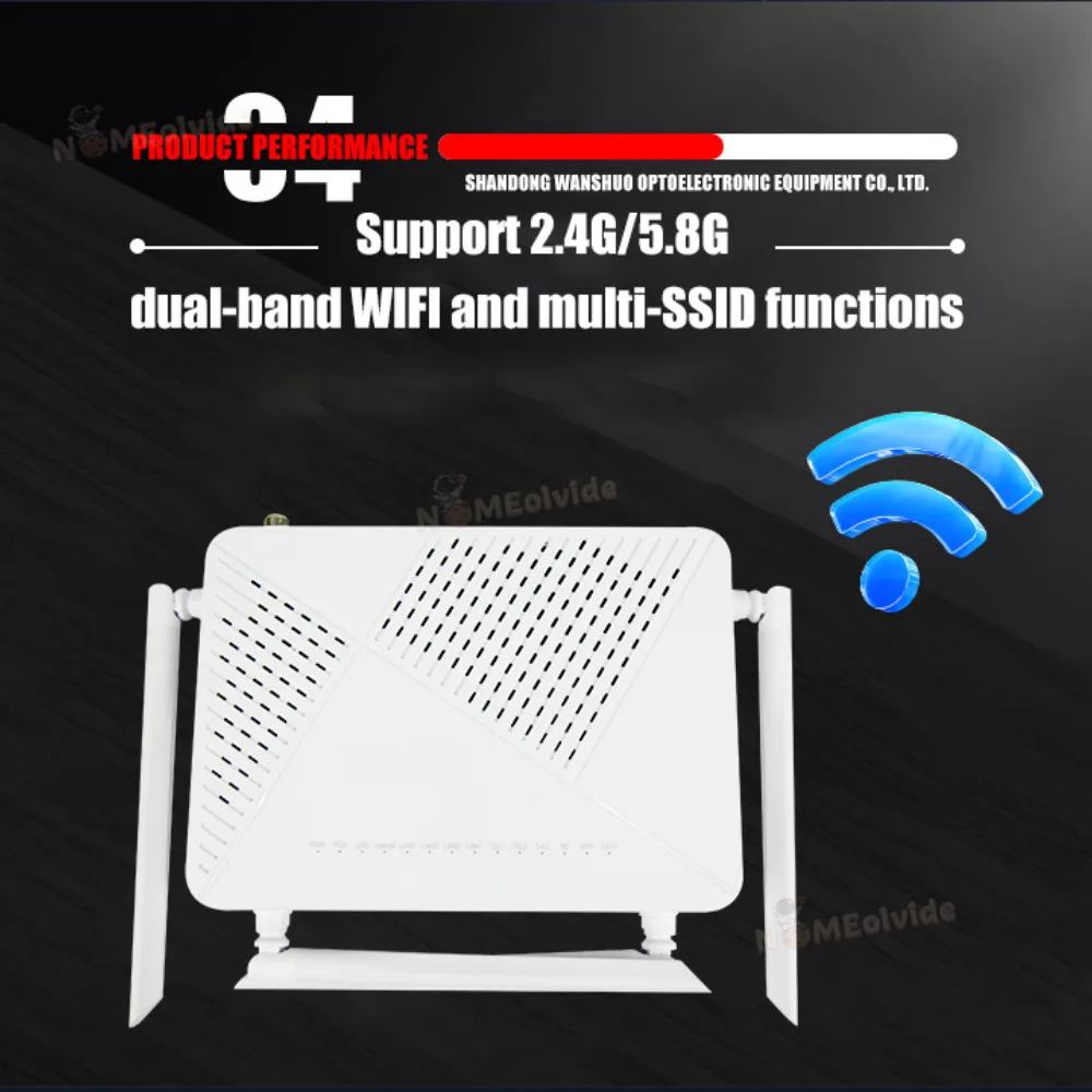 xpon-onu-gepon-24g-58g-デュアルバンドwifi、マルチssid、catv-rf出力、4x1g、tr069、ipv4、ipv6、ftth光ファイバー機器