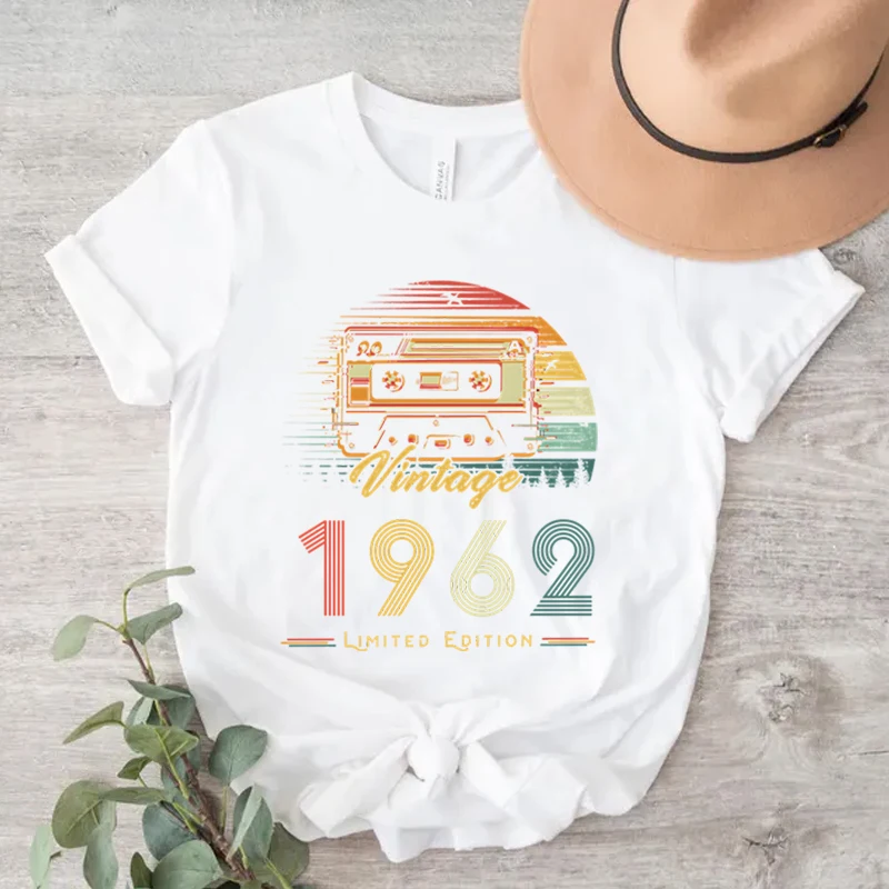 Camisetas clásicas con gráficos retro de la era de la radio de 1960 a 1969, camisetas para hombres y mujeres, camiseta de 1962, regalo para cumpleaños número 60