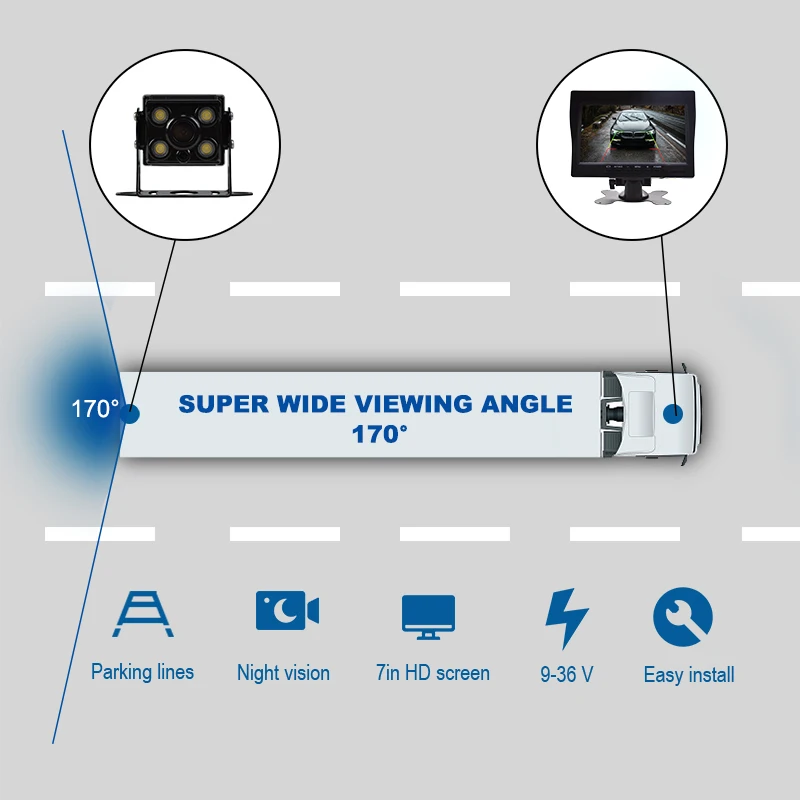 7 Polegadas Botão Operação HD 1080P Visão Noturna Colorida À Prova D 'Água 2CH Dash CAM