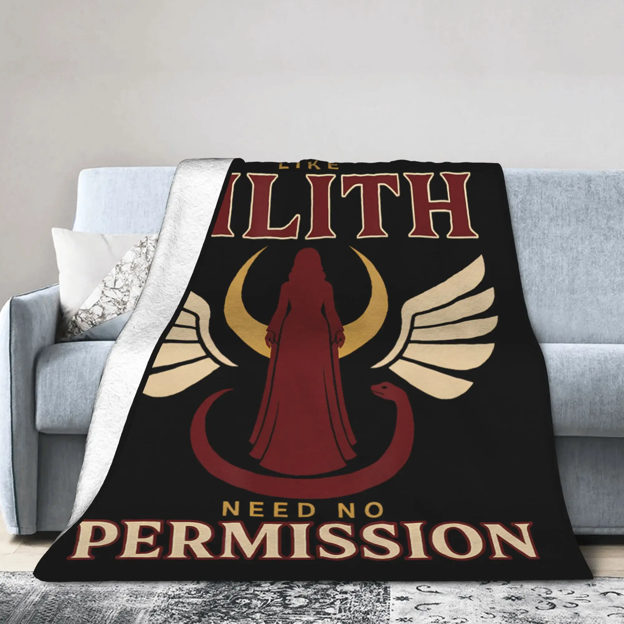 Lilith Mythology Dark Feminine Gothic Blankets Occult Flannel Bedding Throw Blanket Bedspread Printed Gift Portable