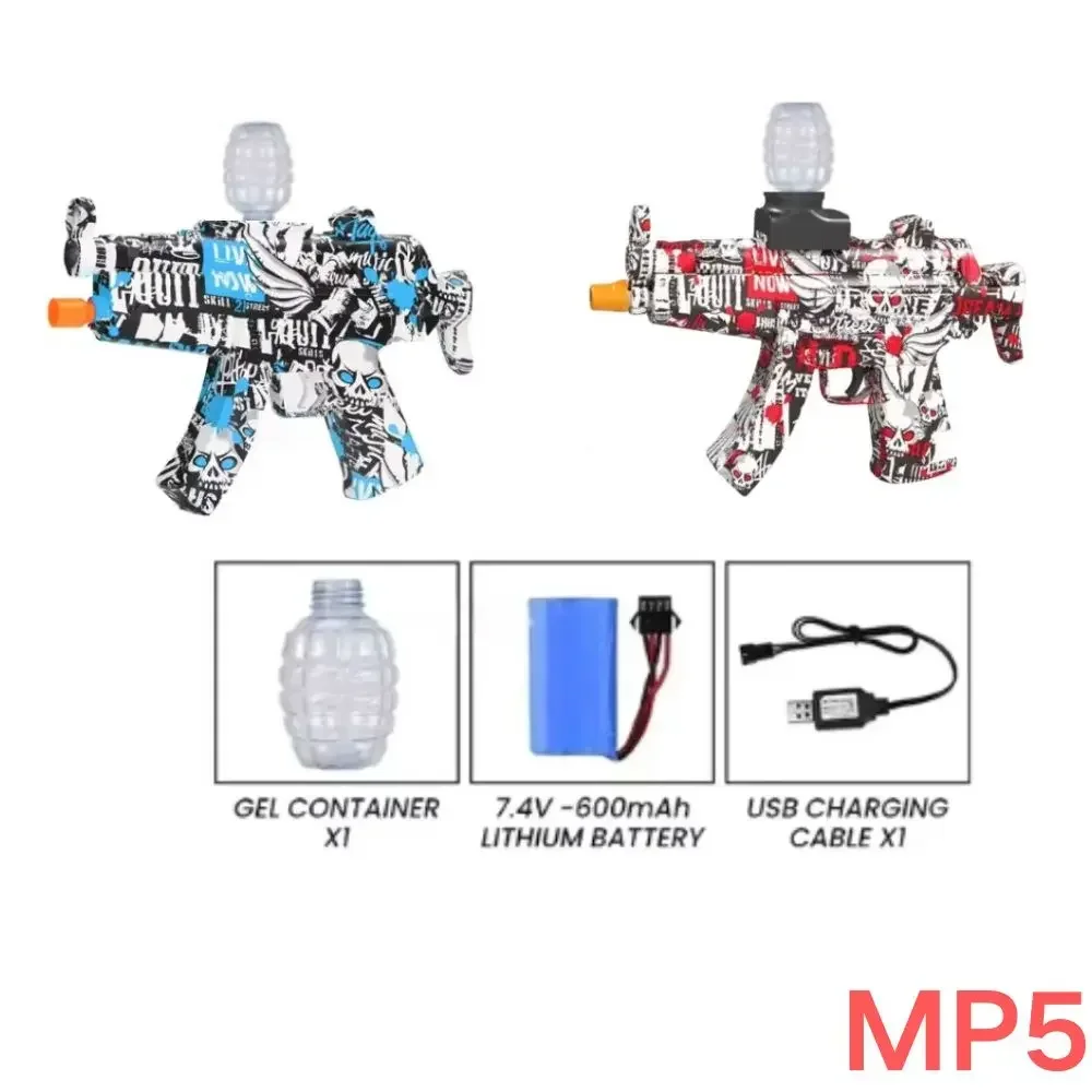 Nueva pistola de agua eléctrica 2025, juguete MP5, pistola de balas de agua automática continua, arma contra salpicaduras, juego al aire libre, pistolas de juguete Cs