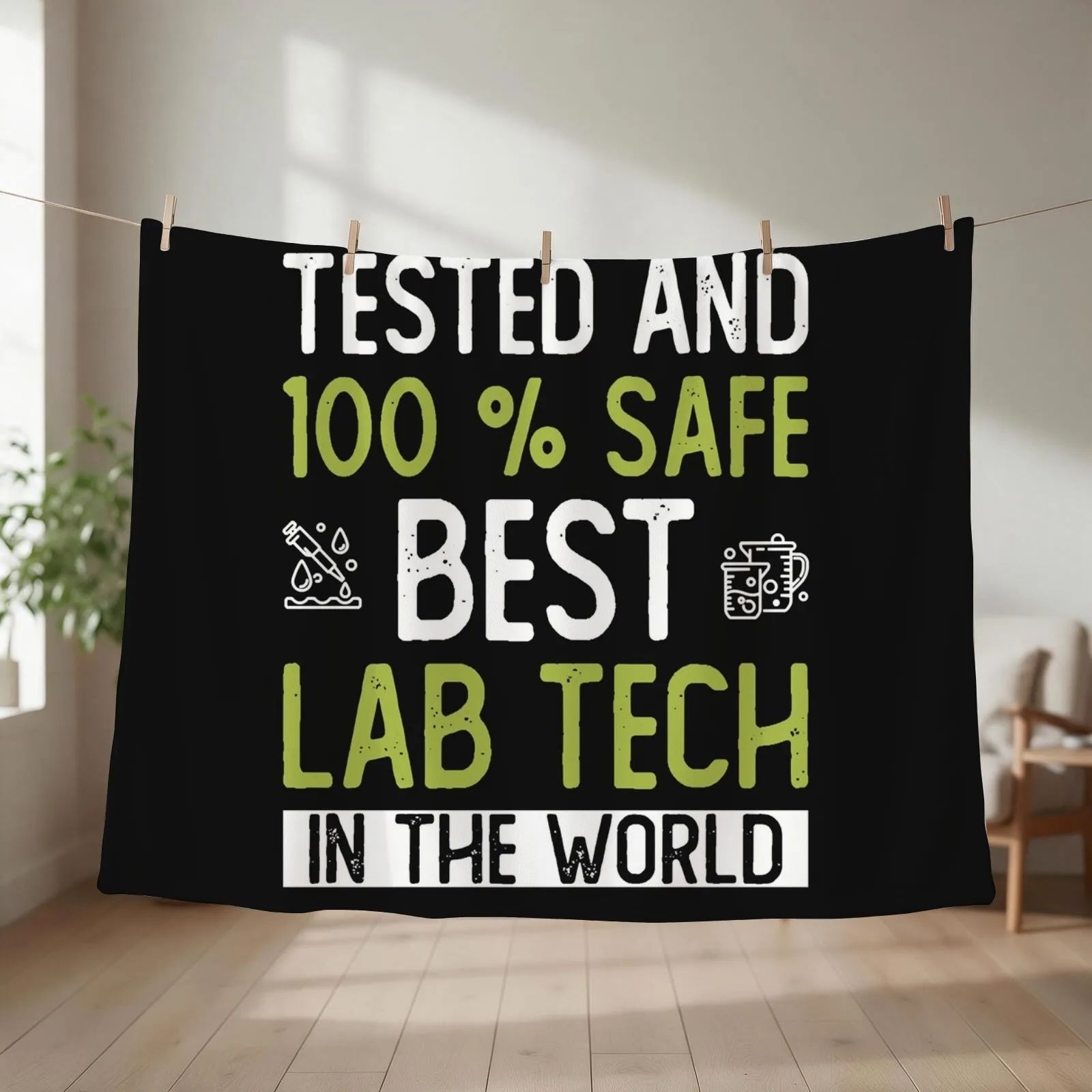 Best Lab Tech In The World - Womens Lab Tech Long Sleeve Throw Blanket couch cozy soft plush fuzzy picnic outdoor blanket