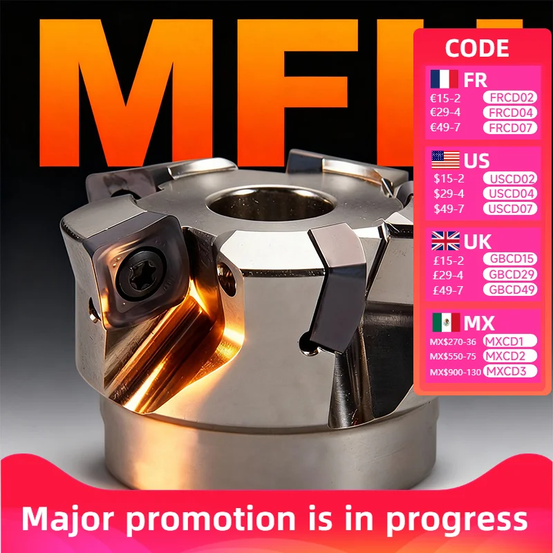 

Fast feed milling cutter CNC tool MFH HSB-MFH050/63/80/100R milling machine milling cutter head for SOMT14 milling insert