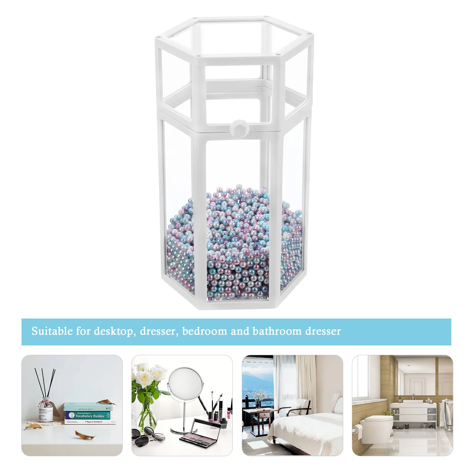 Sturdy Glass Storage Box Transparent Container For Eyeliner Eyebrow Pencil Makeup Organizer Durable Desktop Bathroom Vanity