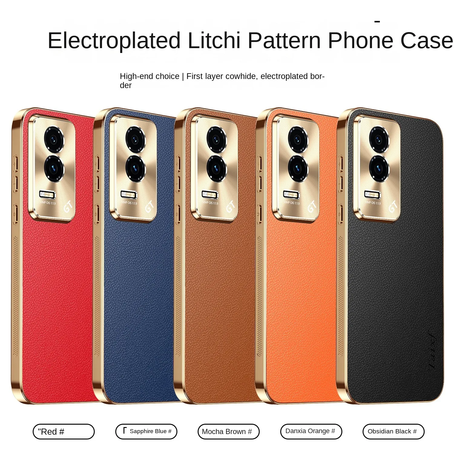 Luxury Vegan Leather Phone Case For Honor GT Case Lens Protection Electroplated Soft Edge Shockproof Back Cover