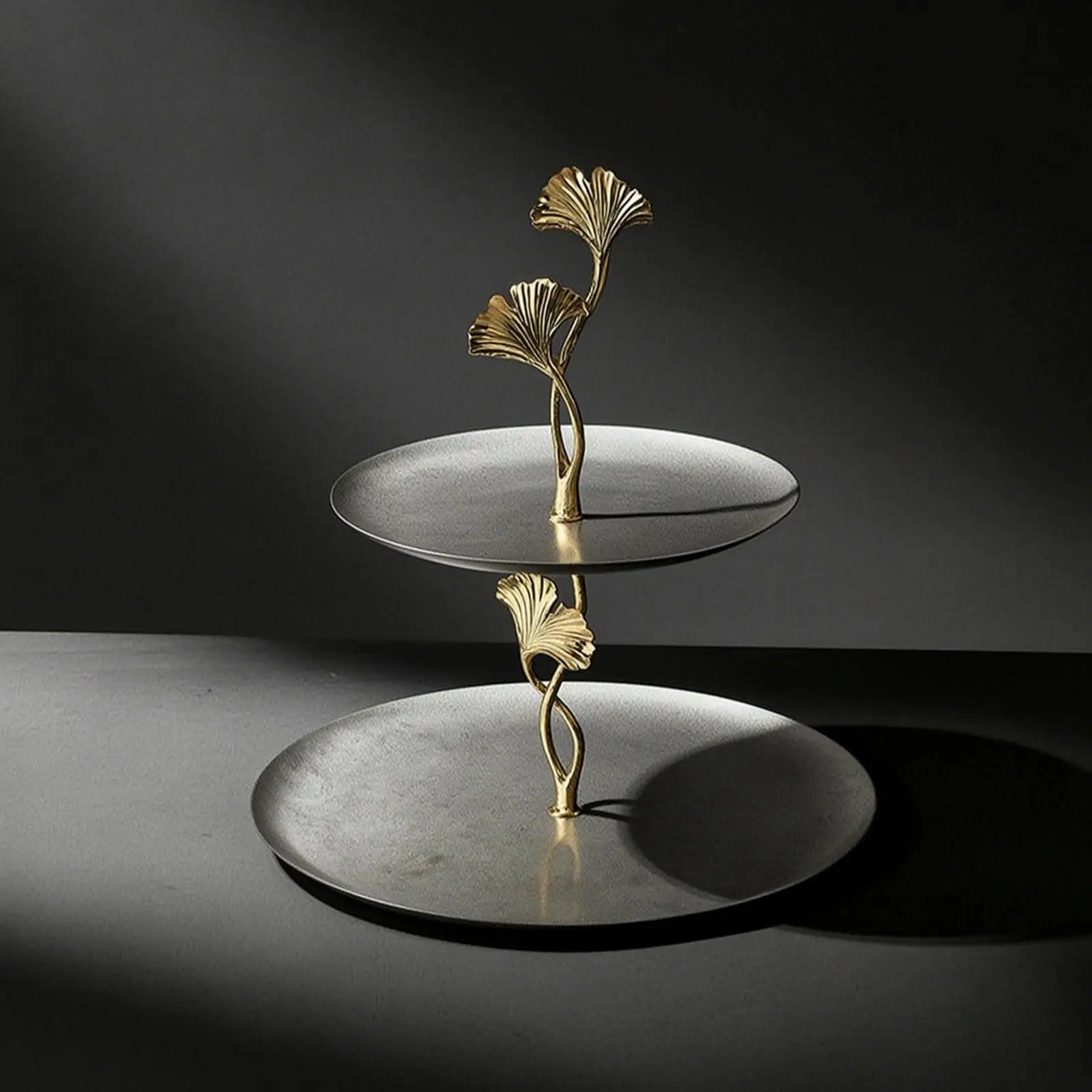 Double Layer Tray Two Tier Round Tray Table Centerpiece for Dining Room Desert or Snack Display