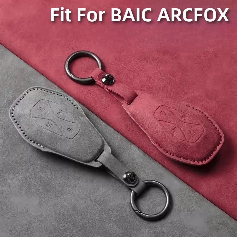

Fit For BAIC ARCFOX Koala Alpha T5 S5 Car Key Card Holder Smart Card Case Suede Protective Shell