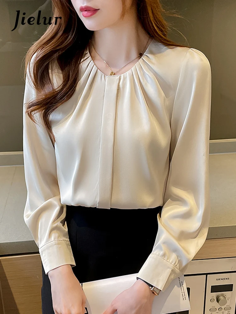 

Jielur Spring Women V-Neck Chiffon Blouse Shirt Blusas Mujer De Moda 2022 Long Sleeve Blouse Women Blouses Femme Women Tops