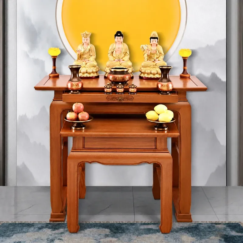 Modern Light Luxury Small Buddhist Shrine Cabinet Household Offering Table God of Wealth Incense Stand Storage Shelf for Home