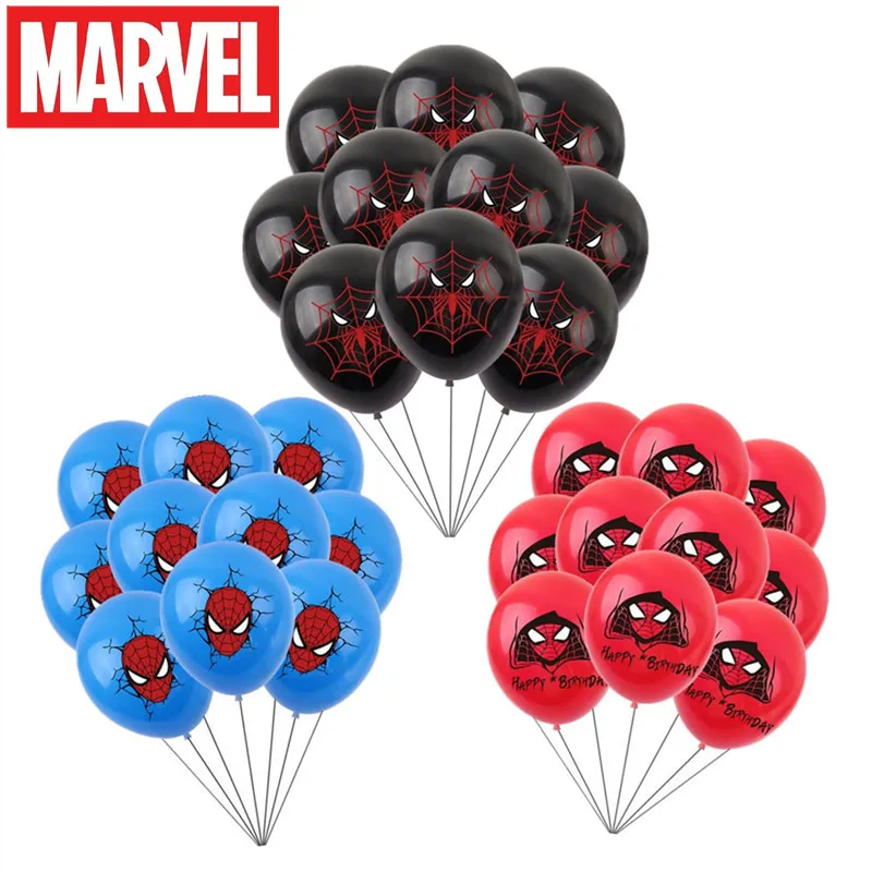 10PCS Disney Latex Balloons Marvel Superhero Spiderman Theme Kids Birthday Gifts Home Party Decorations Baby Shower Toys