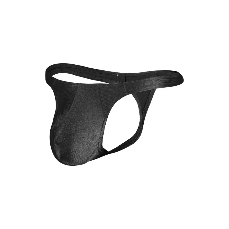 Men's Glossy Thong Underwear Low Waist Design with Breathable Pouch G Strings Stretchable Fabric for Daily Use 1PCS
