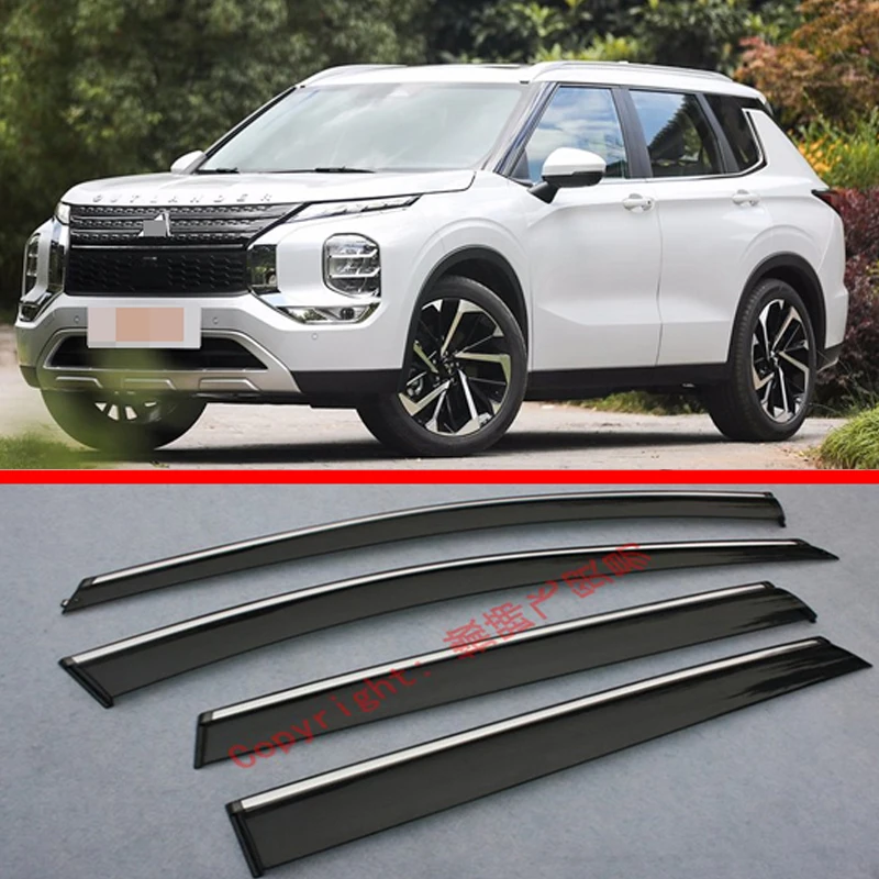 For Mitsubishi Outlander 2022 2023 Car Window Sun Rain Shade Visors Shield Shelter Protector Cover Sticker