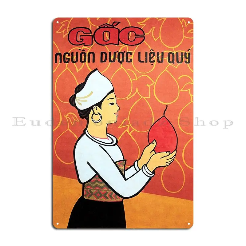 Gac Fruit Precious Medicinal Herbs Vietnamese Fresh Produce Promotion Metal Plaque Poster Pub Plates Cinema Tin Sign Poster