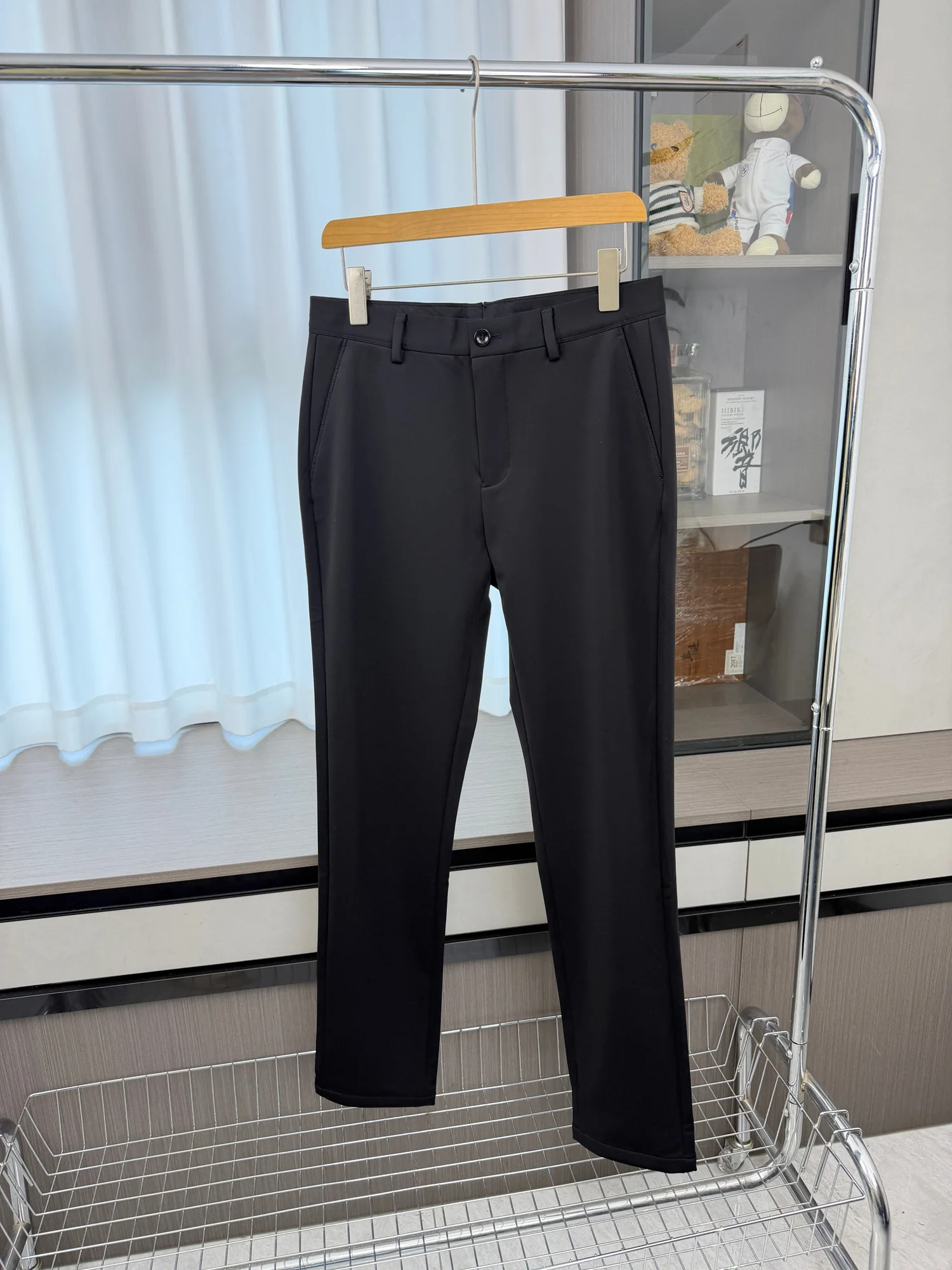 

Thiened Straight Leg Casual Pants for Men Busin Commuter Autumn Winter Classic Versatile Men's Long Trousers